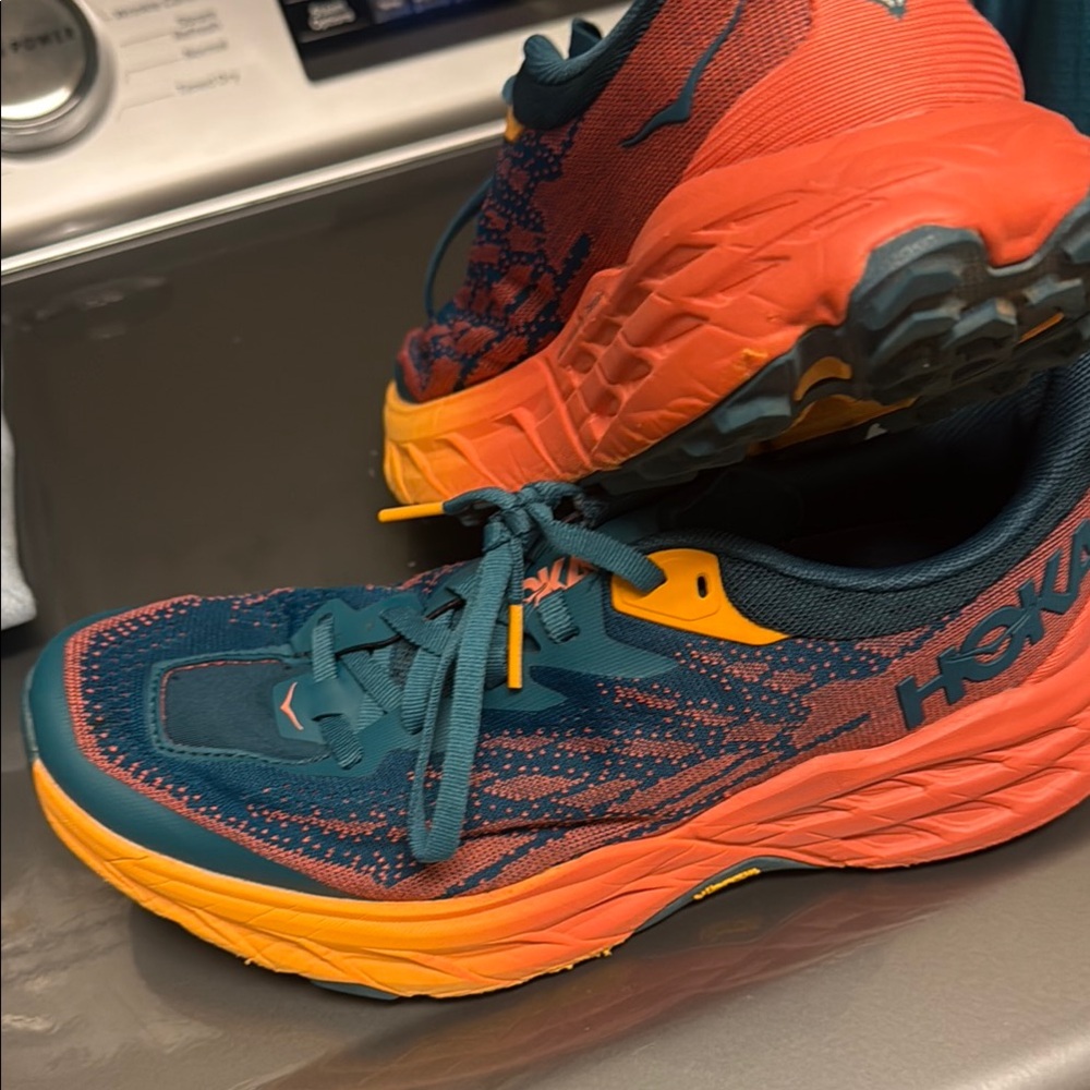 HOKA Trail Running Shoes - Teal and Orange